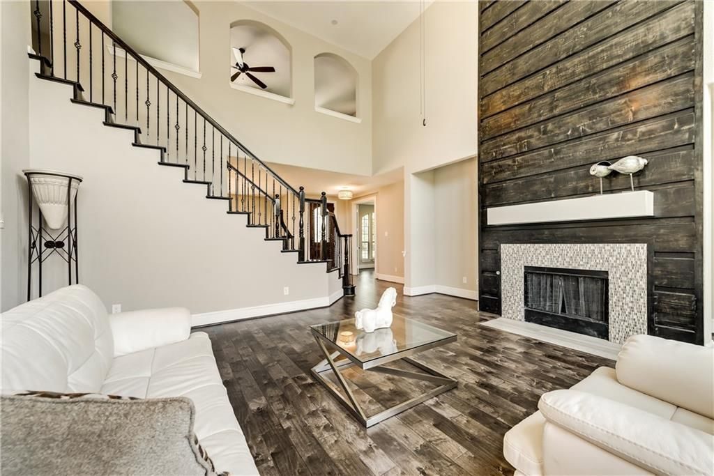 Restored living room after fire damage reconstruction